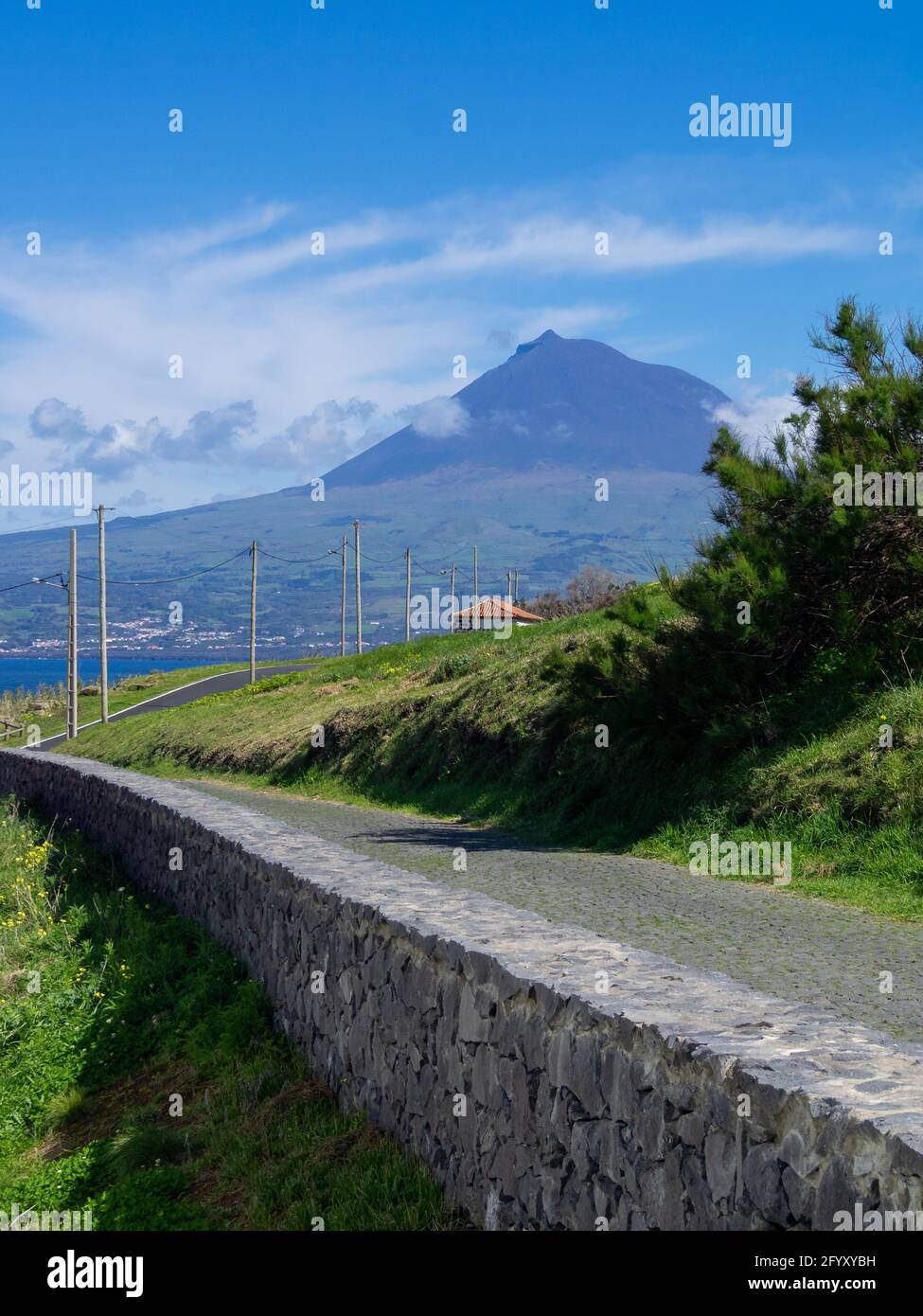 Faila Landschaft mit Pico Mountain im Hintergrund Stockfoto