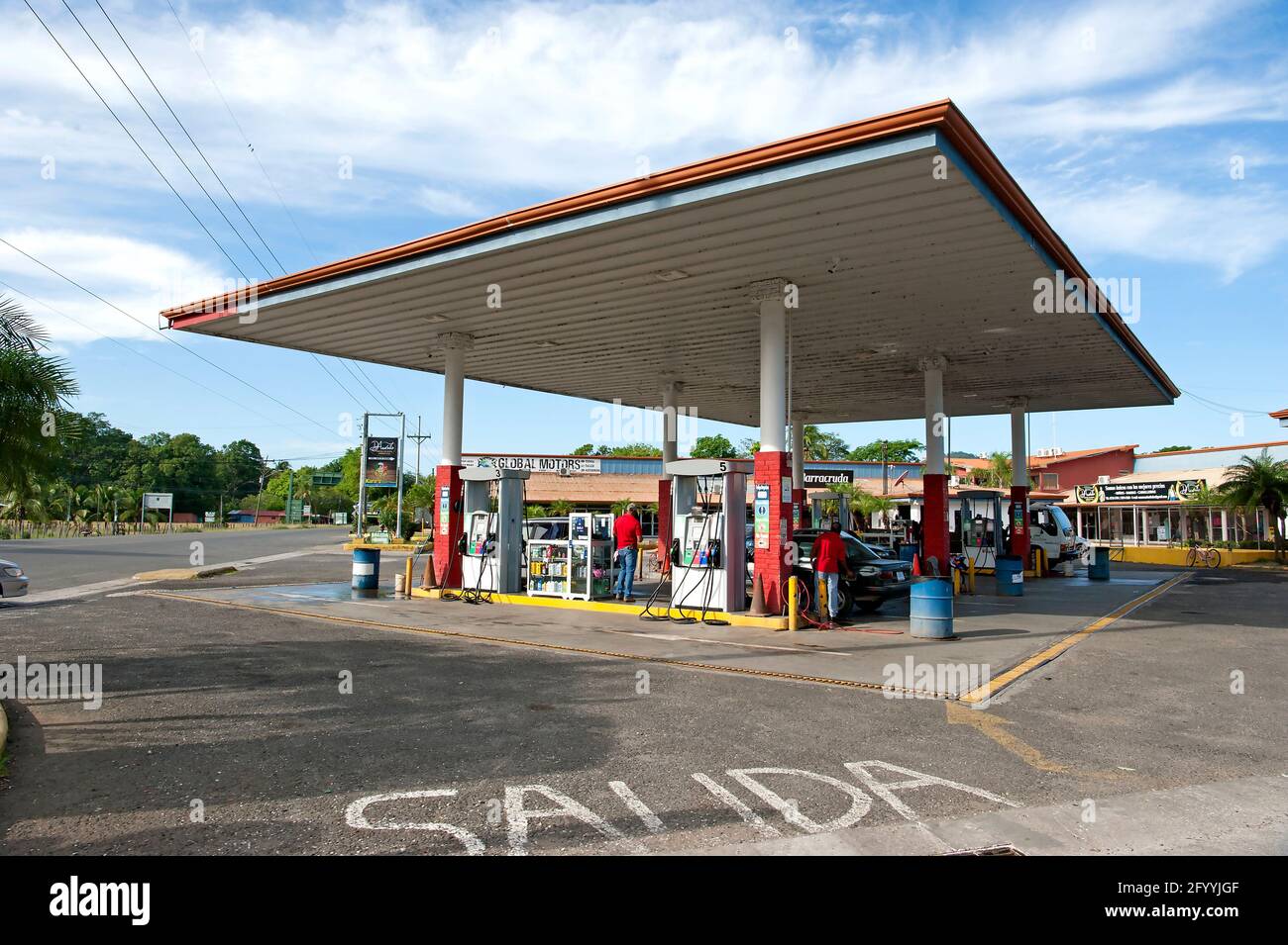 Tankstelle in Costa Rica Stockfoto