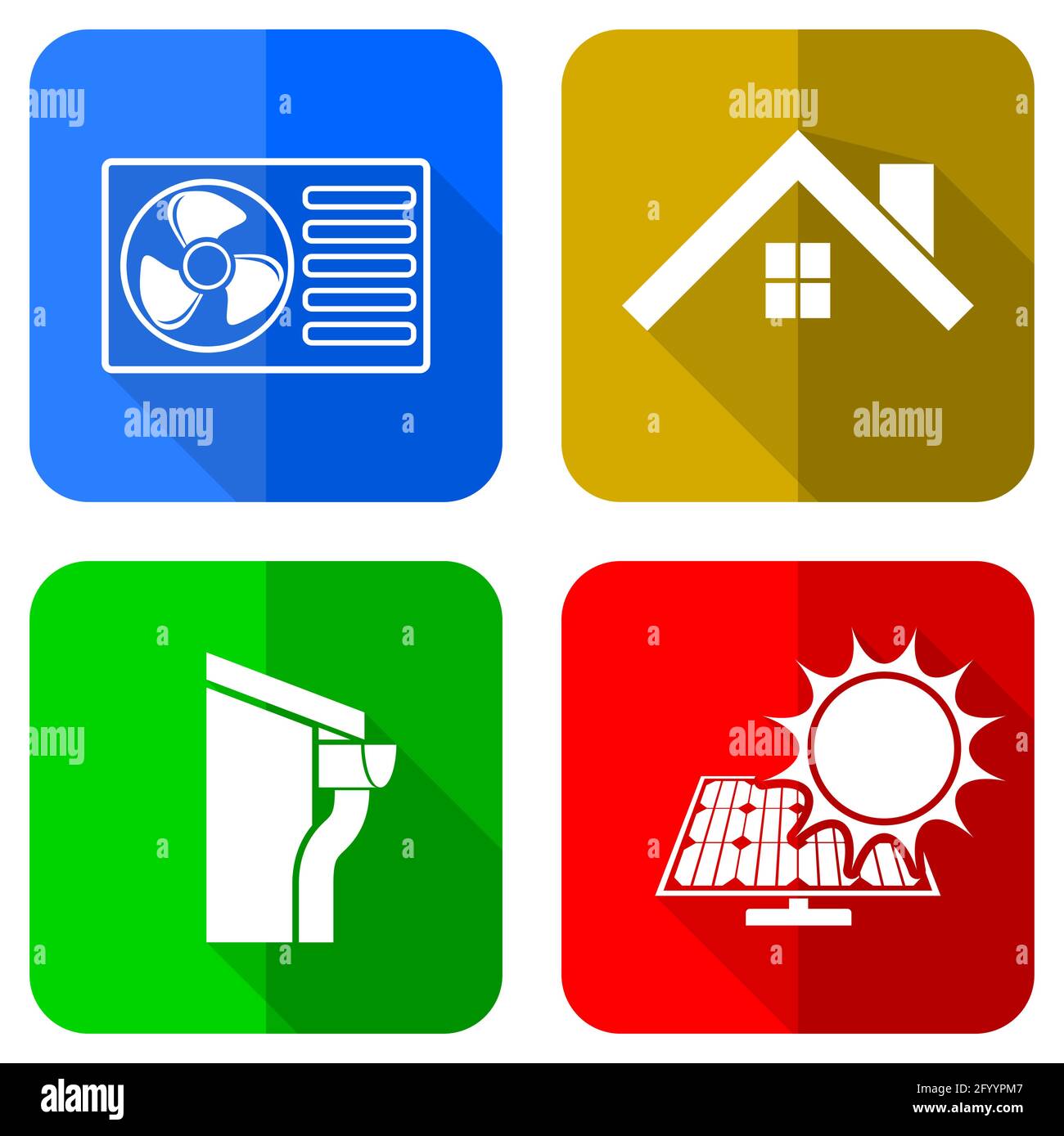 vektorsymbole-f-r-erneuerbare-energien-satz-von-w-rmepumpe-haus-dach