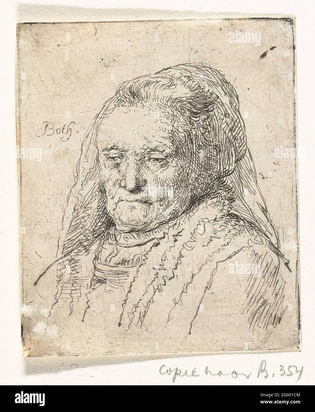 Porträtbüste von Rembrandts Mutter. Porträtbüste von Neeltje Willemsdochter Zuytbrouck, der Mutter des Malers Rembrandt Harmensz. Van Rijn. Stockfoto