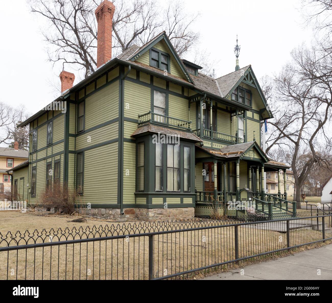 1884 viktorianisches Haus diente als North Dakota Governors' Mansion in Bismarck von 1893-1960. ASA Fisher war der ursprüngliche Besitzer und verkaufte später t Stockfoto