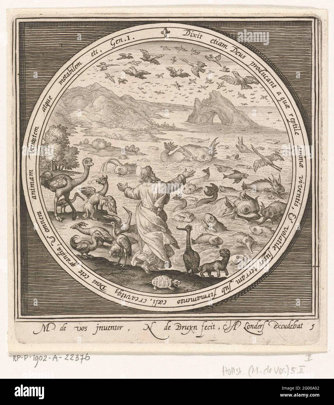 Fünfter Tag der Schöpfung Gott schafft Fische und Vögel; von der