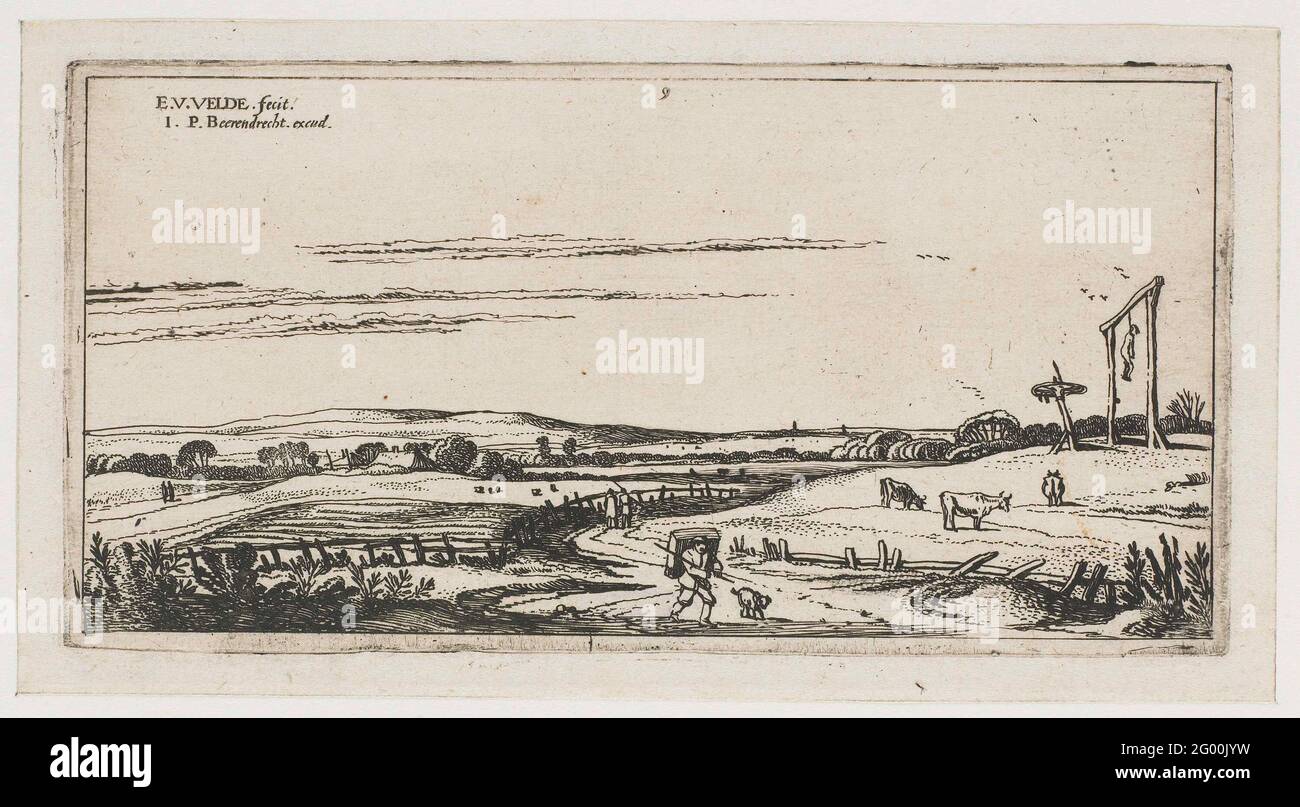 Landschaft mit Galgenfeld in Haarlem; Landschaften. Stockfoto