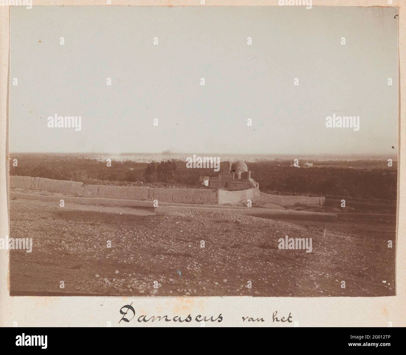 Ansicht von Damaskus aus dem Kasjun-Gebirge, Syrien; Damaskus aus dem [Kasjun-Gebirge]. Stockfoto