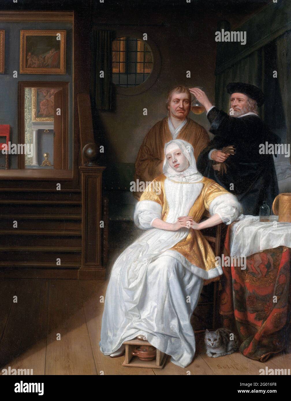 Die anämische Dame - Samuel van Hoogstraten, um 1670 Stockfoto