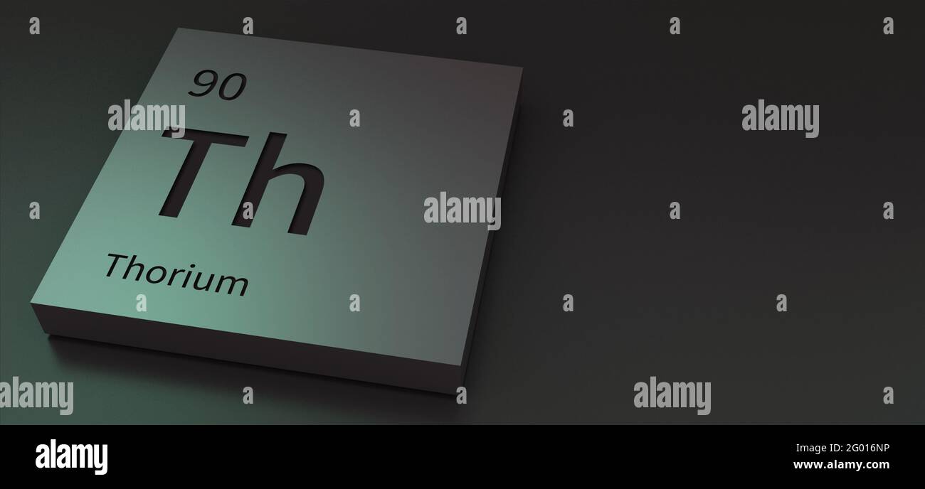 Thorium-Elemente auf Periodensystem 3d-Illustration. Stockfoto
