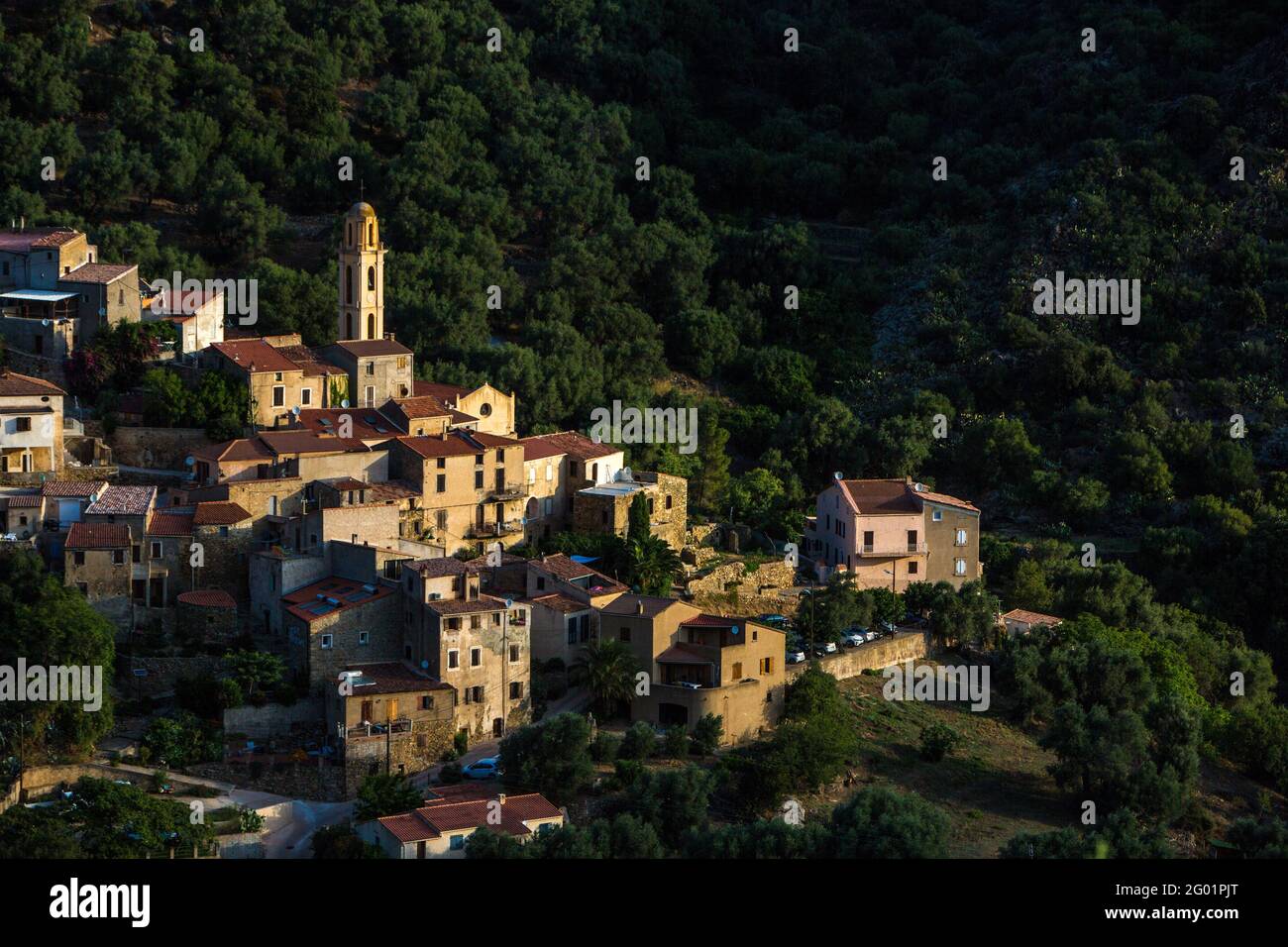 FRANKREICH. HAUTE-CORSE (2B) BALAGNE. AVAPESSA DORF Stockfoto