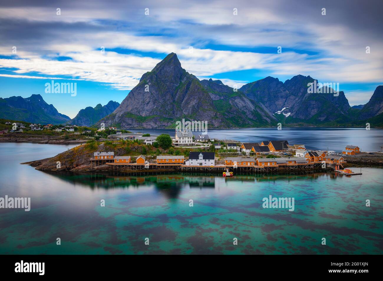 Sakrisoy Fischerdorf auf der Lofoten, Norwegen Stockfoto