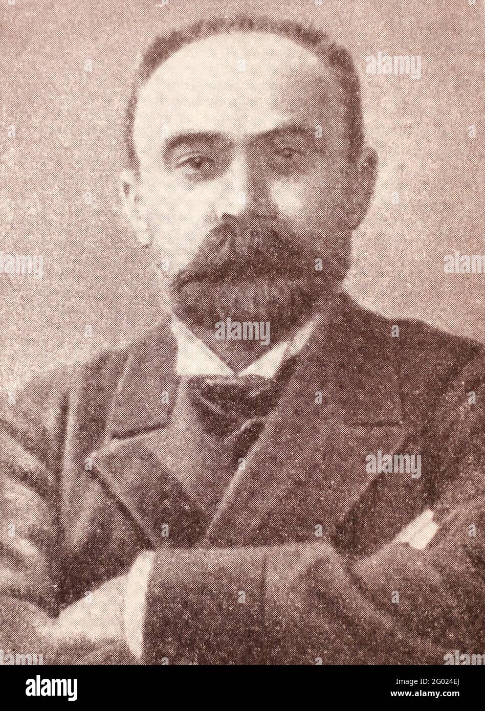 Georgi Walentinowitsch Plechanow war ein russischer Revolutionär, Philosoph und marxistischer Theoretiker. Er war Gründer der sozialdemokratischen Bewegung in Russland und einer der ersten Russen, die sich als "Marxist" identifizierte. Angesichts politischer Verfolgung emigrierte Plechanow 1880 in die Schweiz, wo er seine politischen Aktivitäten fortsetzte, um das zaristische Regime in Russland zu stürzen. Plechanow ist bekannt als der "Vater des russischen Marxismus". Stockfoto