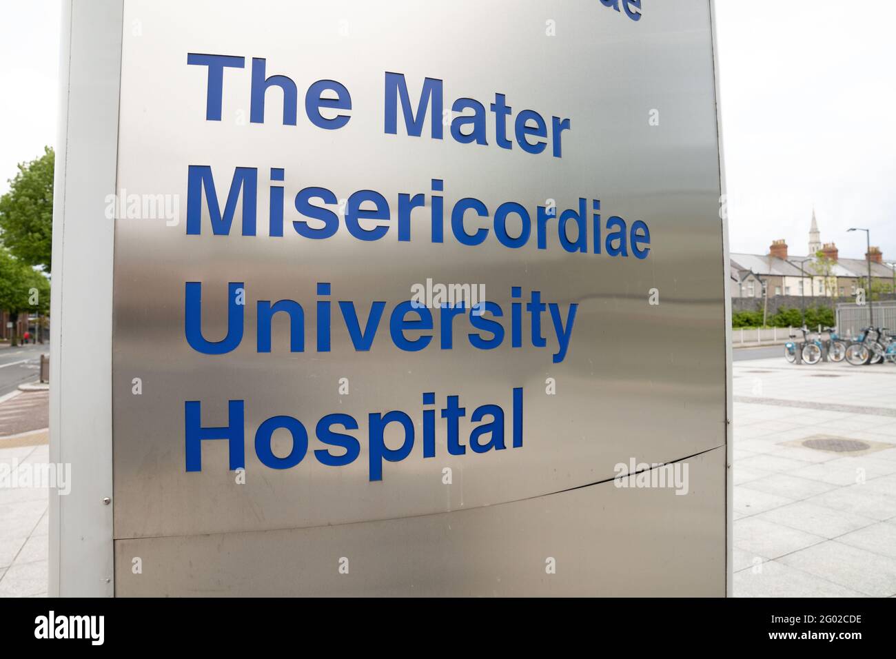 Dublin 7, Dublin City, Irland, 23. Mai 2021, Schild am Mater Hospital Stockfoto