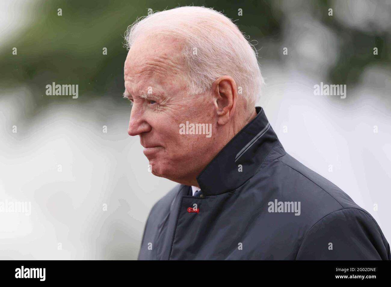 Der Präsident der Vereinigten Staaten, Joe Biden, fährt am Sonntag, den 30. Mai 2021, im Veterans Memorial Park in New Castle, Delaware, zu einer traditionellen Gedenkfeier ab.Quelle: Saquan Stimpson/CNP /MediaPunch Stockfoto