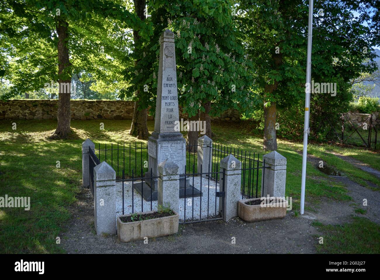 Befestigung von Vauban, die die Stadt Mont-Louis (Pyrenäen Orientales, Ozitanien, Frankreich) Stockfoto