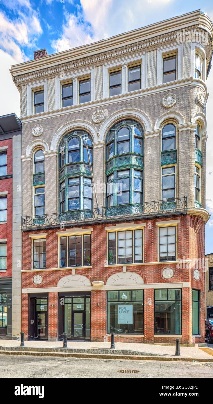 Das Trayne Building, 268-272 Westminster Street, wurde 1893 erbaut. Stockfoto