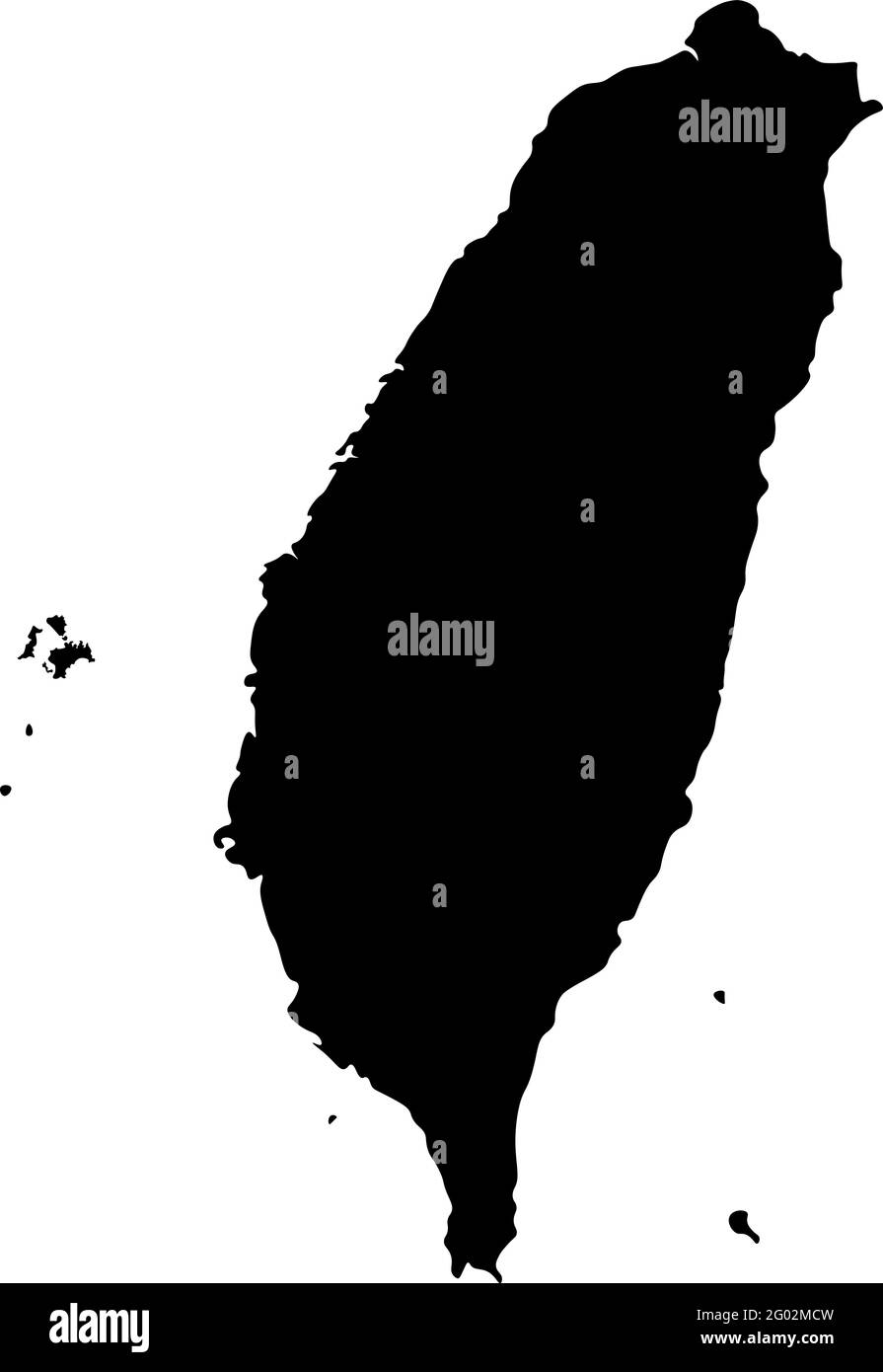 Vektor-flache Abbildung mit Karte von Taiwan (Republik China) in schwarz gefärbt. Isoliertes Konzept Stock Vektor