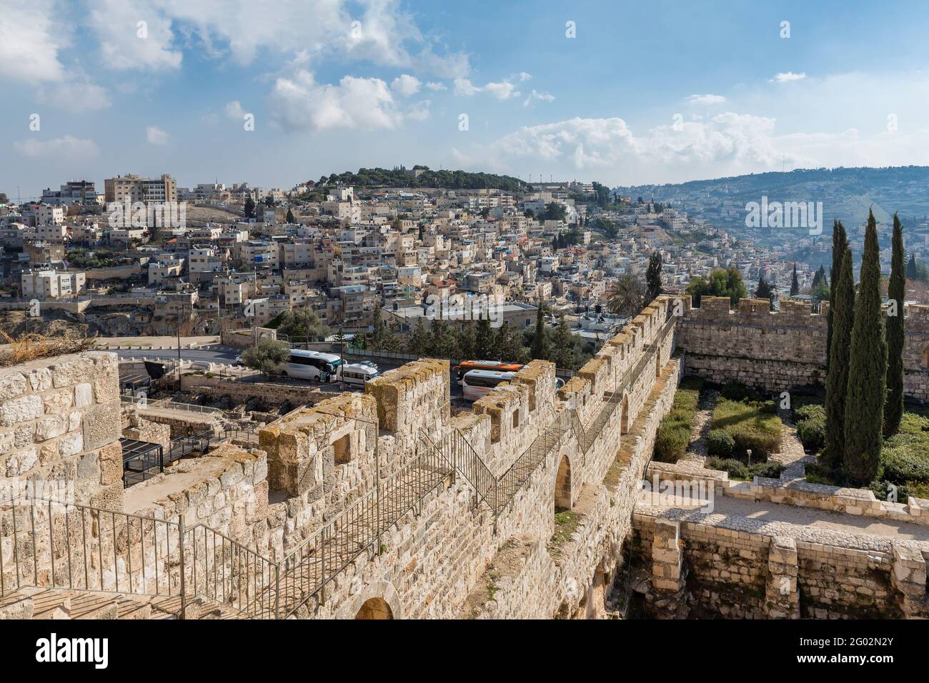 Jerusalem Altstadt Skyline und alte Festung, Jerusalem, Israel. Stockfoto