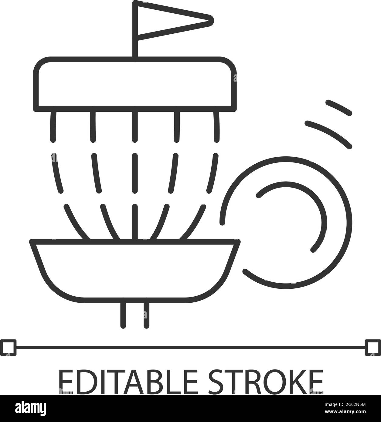 Frisbee Golf linear Symbol Stock Vektor