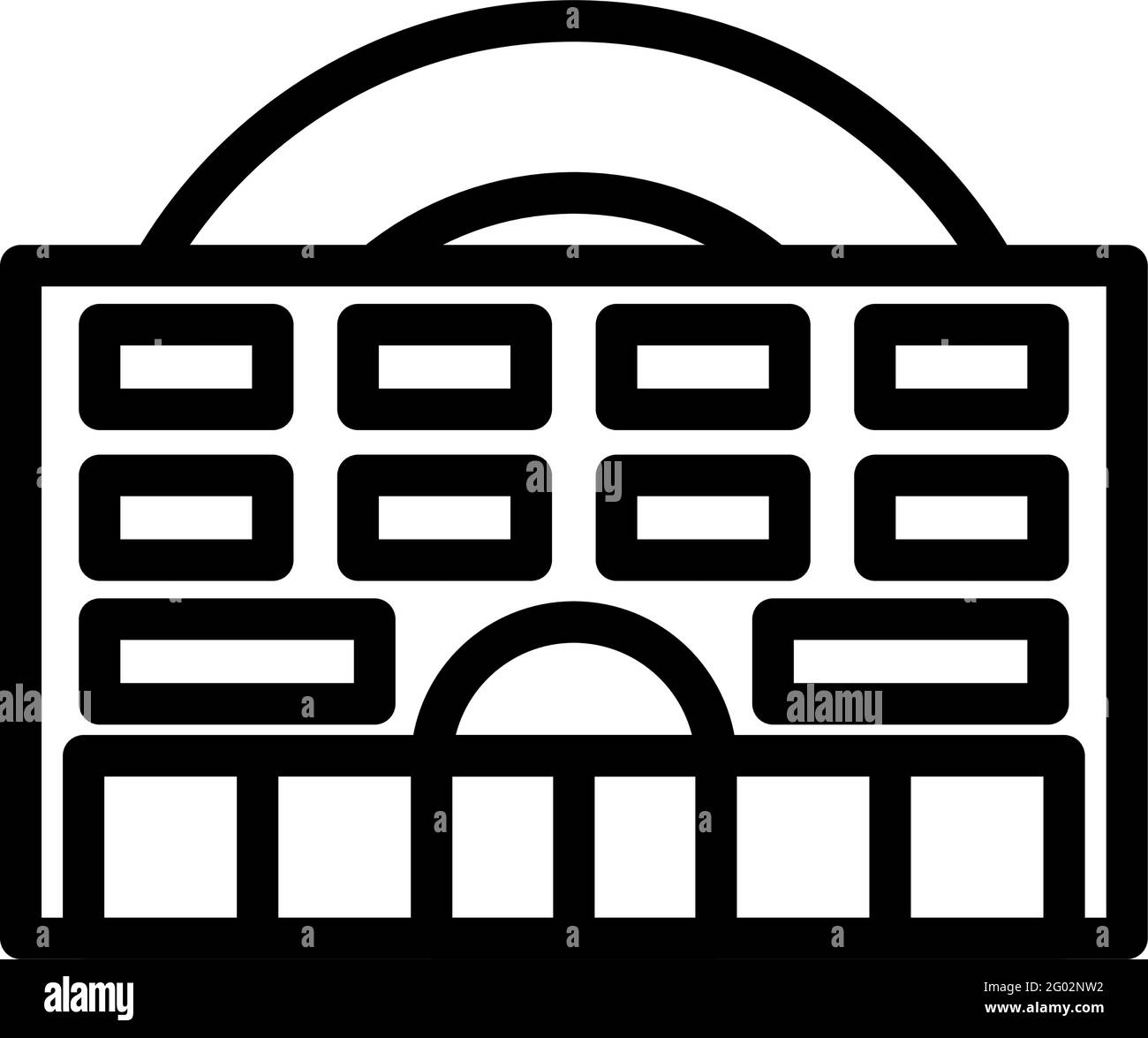 Symbol Für Das Casino-Gebäude. Bearbeitbares, Fett Formatischtes Umrisse-Design. Vektorgrafik. Stock Vektor
