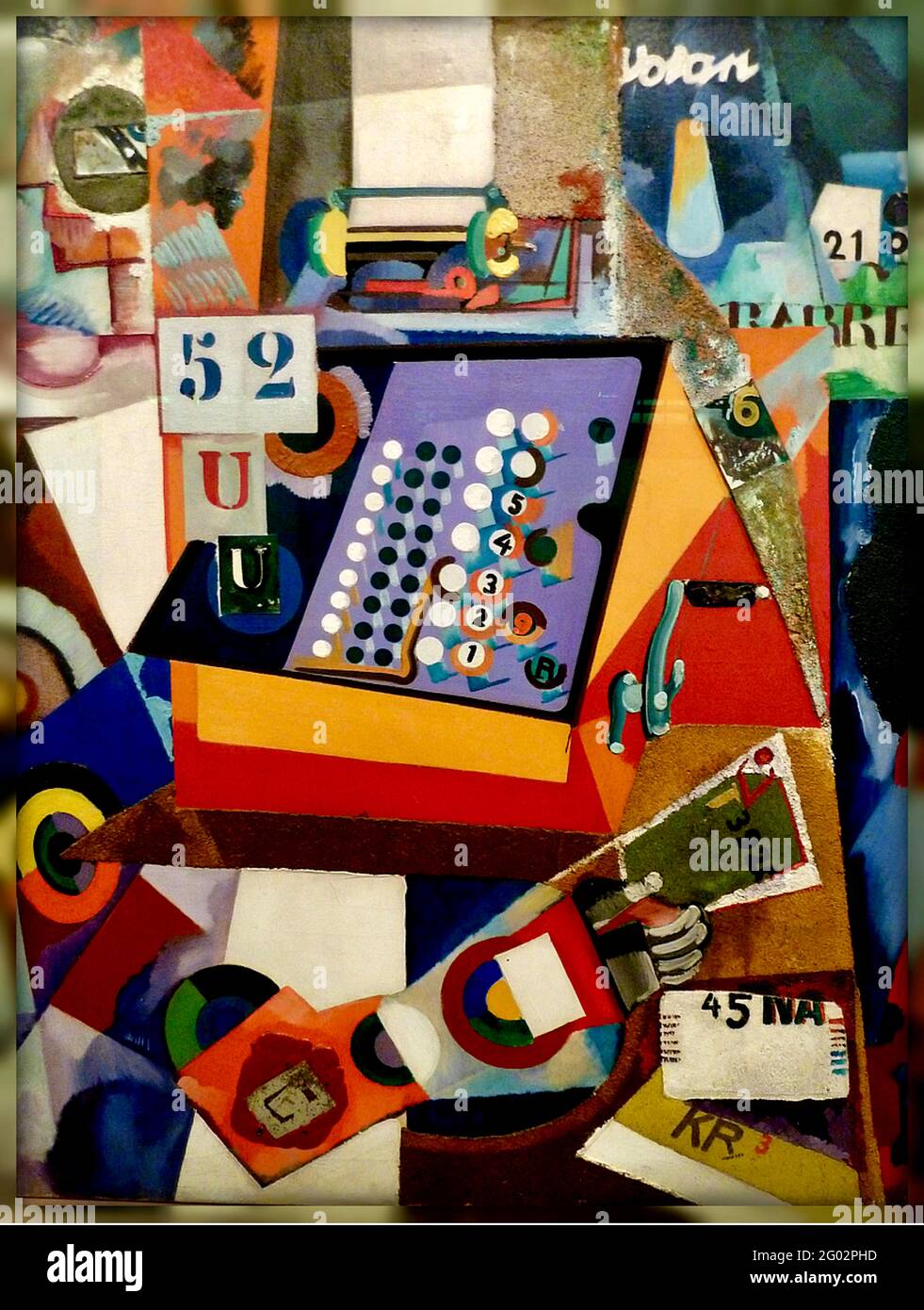 Amadeo de Souza-Cardoso Kunstwerk mit dem Titel Maquina de Escrever - Schreibmaschine. Stockfoto