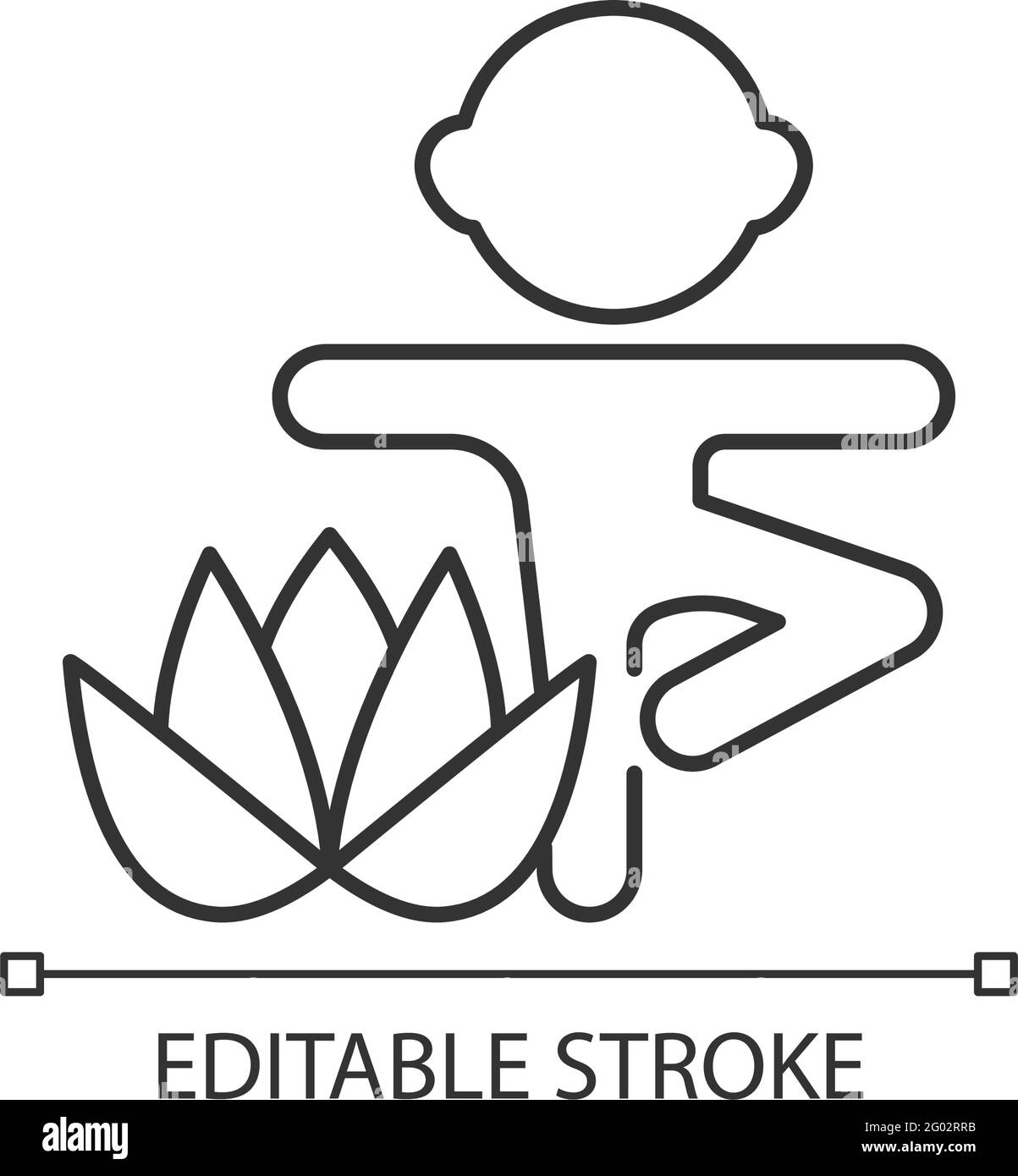 Kinder Yoga lineare Ikone Stock Vektor