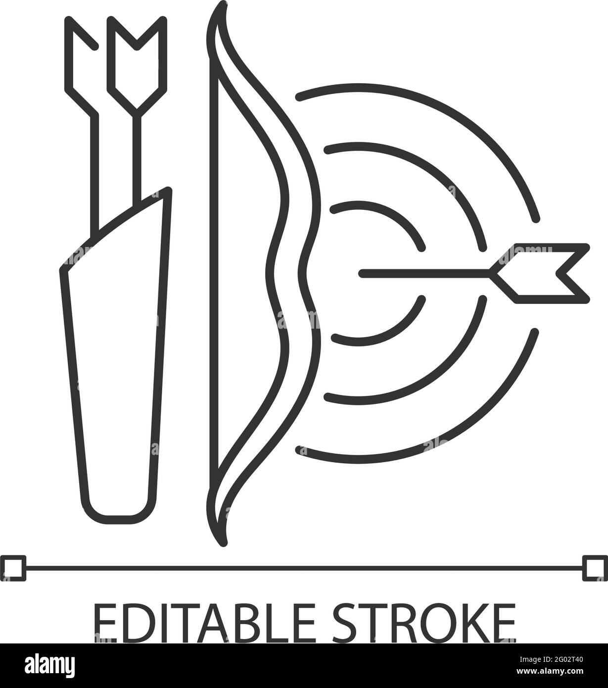 Bogenschießen lineares Symbol Stock Vektor