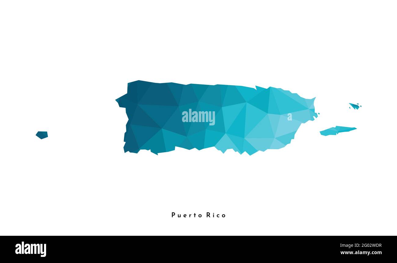 Vektor isolierte Illustration Symbol mit vereinfachten blauen Karte Silhouette des Commonwealth von Puerto Rico (nicht eingegliederte Gebiet der USA). Polygonal g Stock Vektor