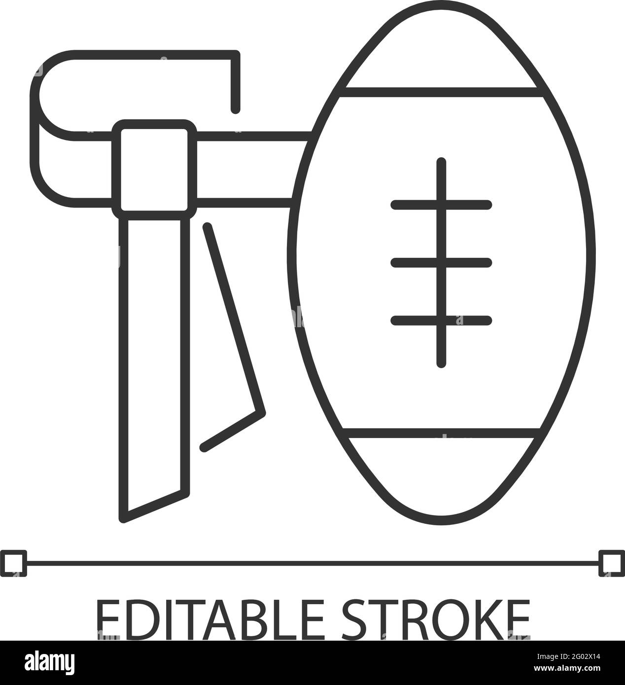 Lineares Symbol für die Flagge des Fußballs Stock Vektor