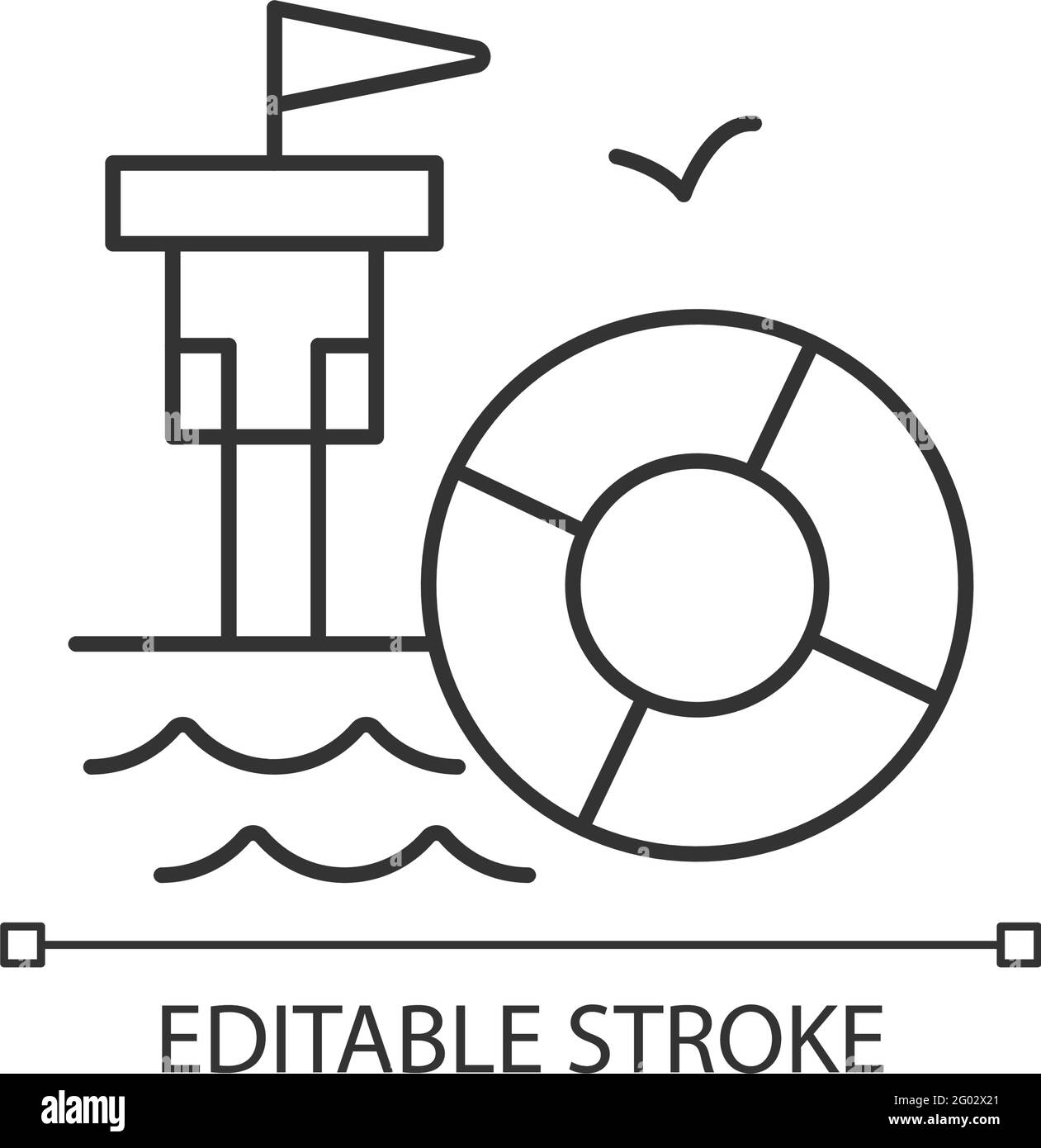 Lineares Symbol für Rettungsschwimmer-Training Stock Vektor