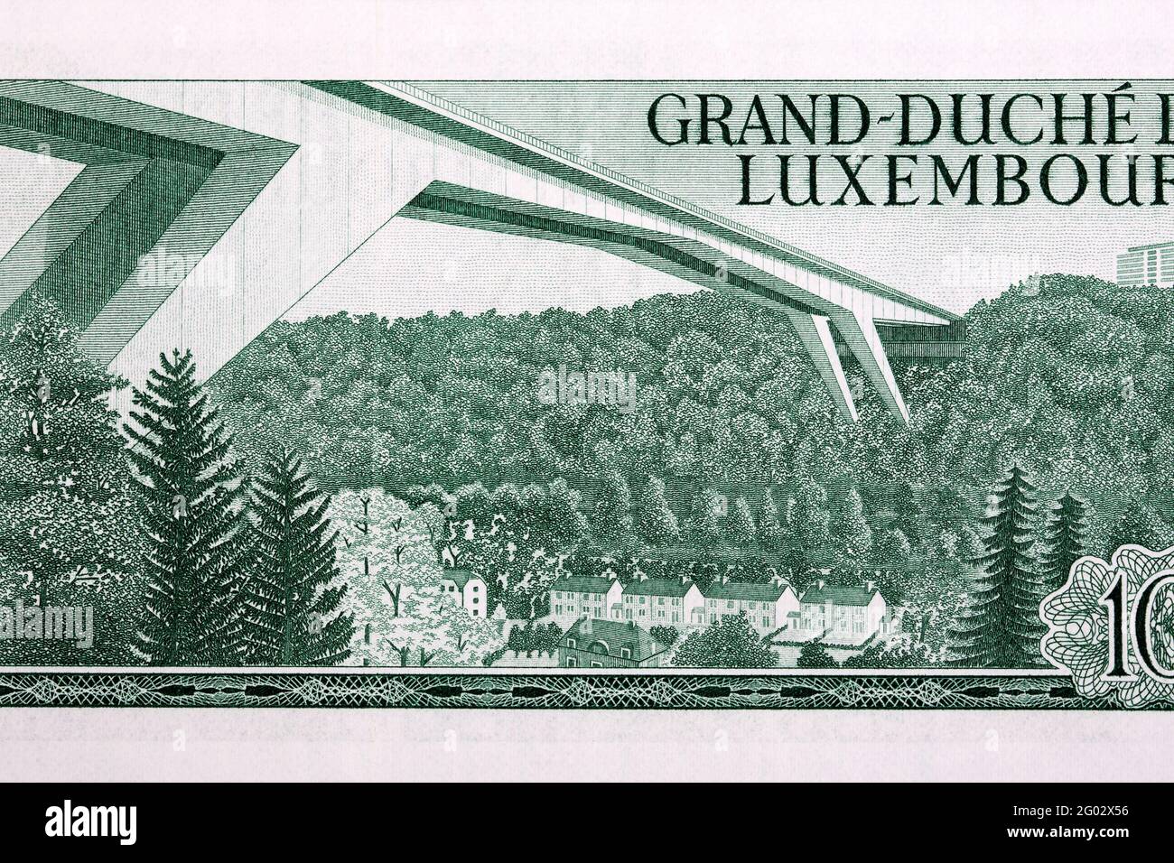Großherzogin Charlotte Brücke aus Luxemburgisch Francs Stockfoto