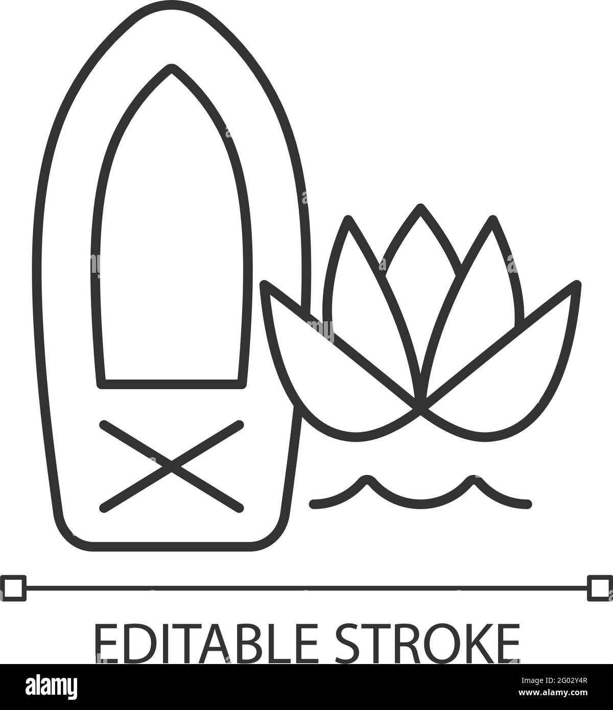 Stand Up Paddle Board Yoga Linear Icon Stock Vektor