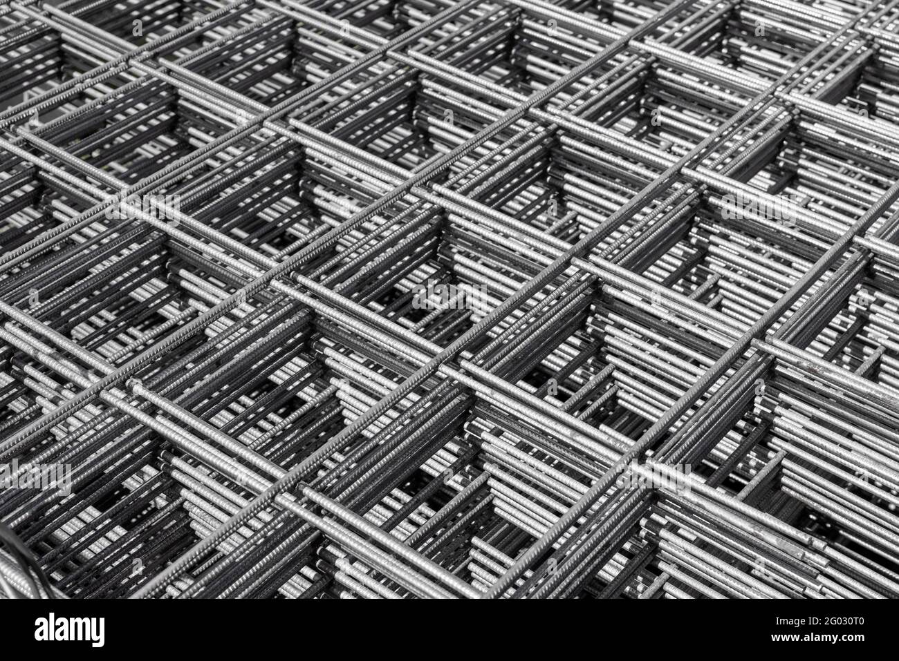 Stahlrebalggewebe für Stahlbeton. fundamentbaumaterial Stockfoto