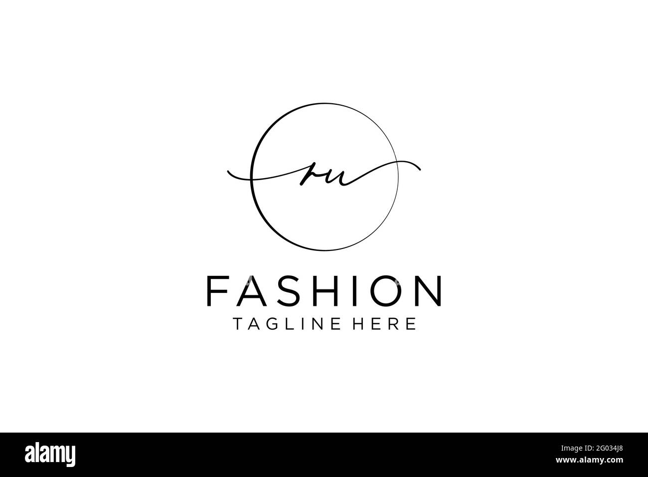 RU feminine Logo Schönheit Monogramm und eleganten Logo-Design, Handschrift Logo der ursprünglichen Signatur, Hochzeit, Mode, floral und botanisch mit kreativen Stock Vektor