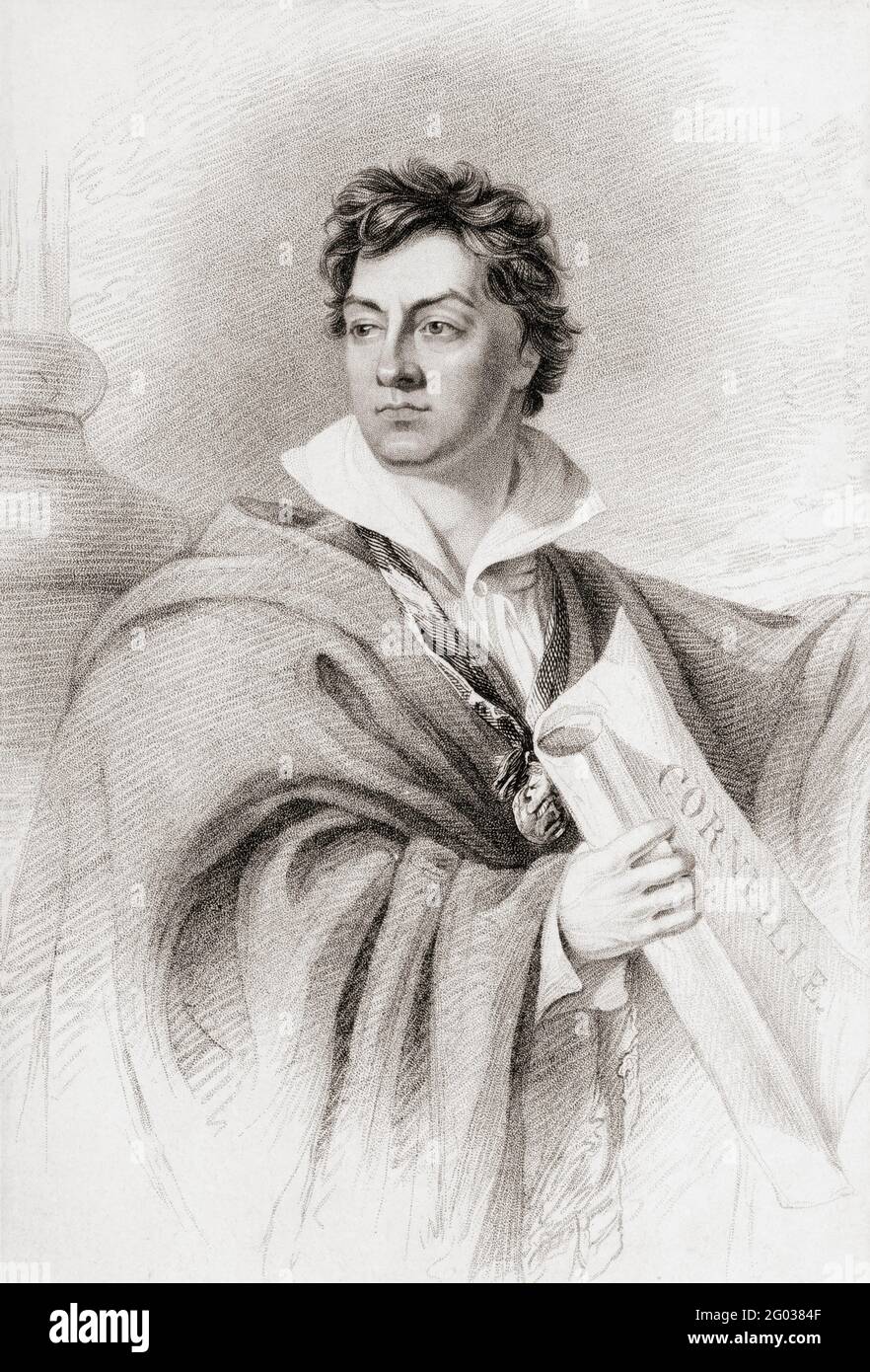 François Joseph Talma, 1763 - 1826. Französischer Schauspieler und Theatermanager. Nach einem Gemälde von J.P. Davis. Stockfoto