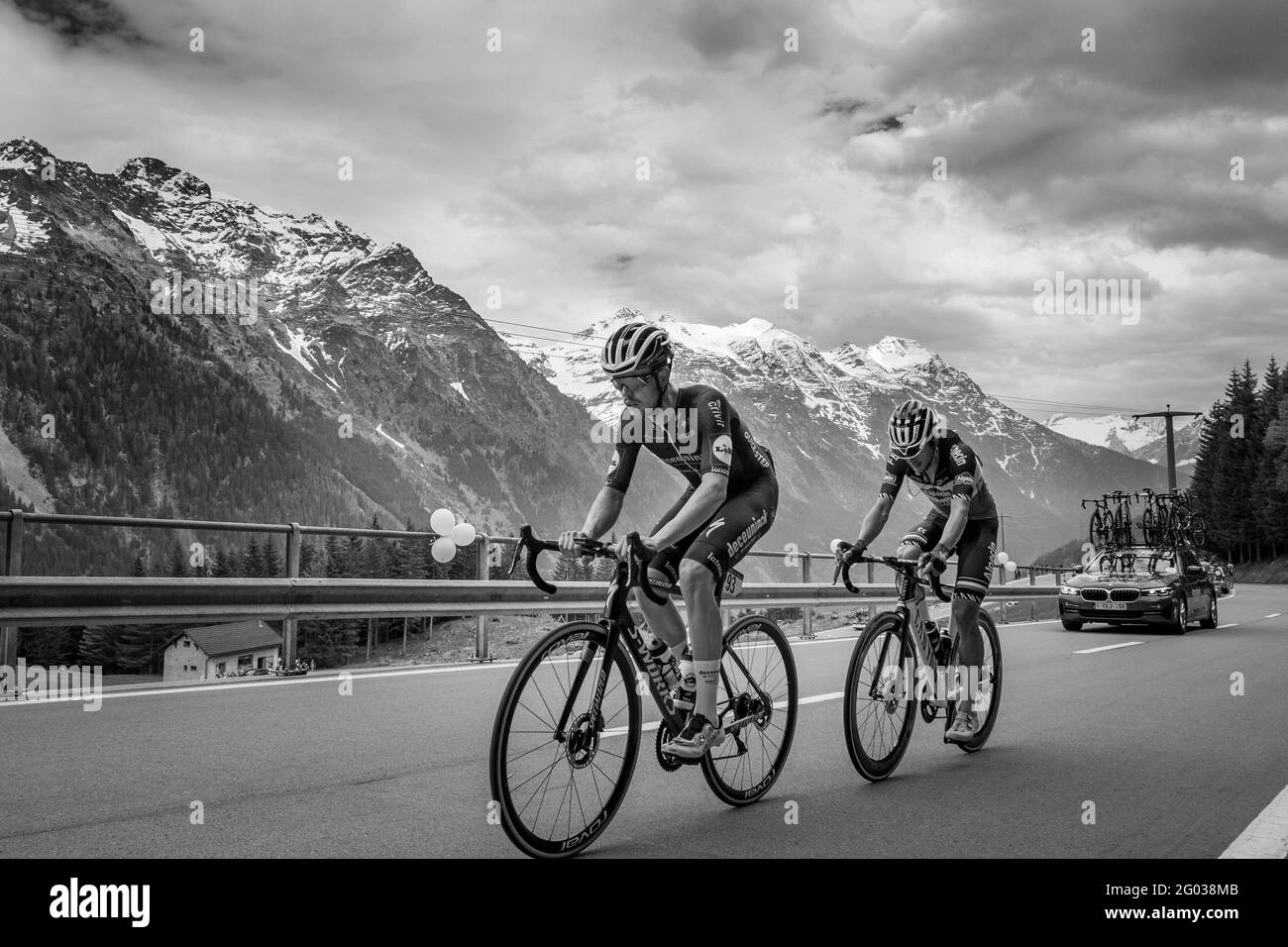 Schweiz, Giro d'Italia 2021, Etappe Verbania-Valle Spluga-Alpe Motta, Pass San Bernardino Stockfoto