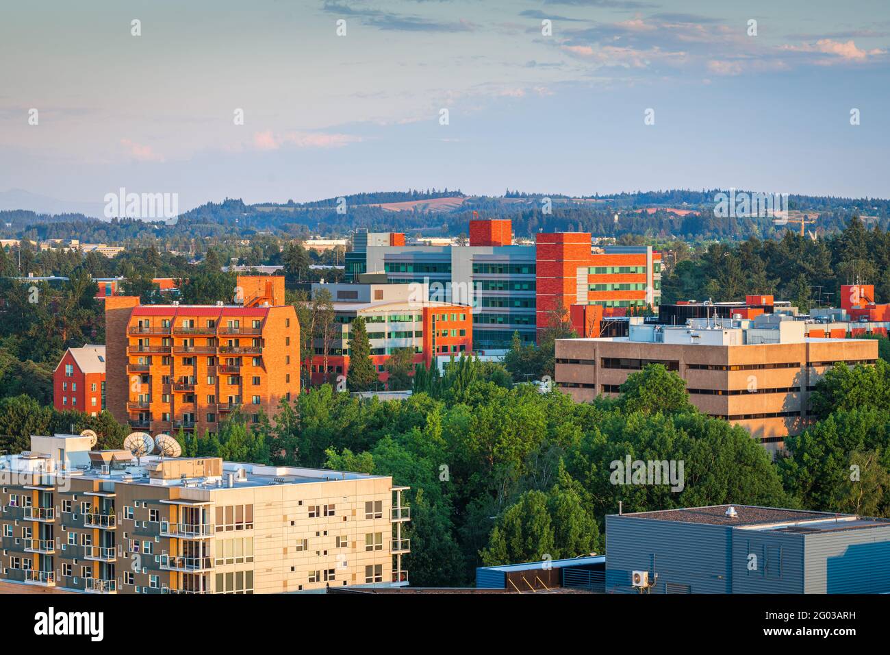 Salem, Oregon, USA Downtown Skyline der Stadt in der Dämmerung. Stockfoto
