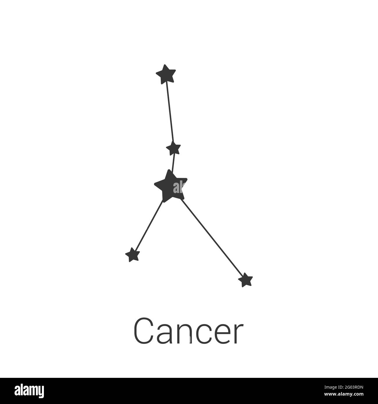 Krebs-Zeichen Sternbild isoliert Vektor-Symbol auf weißem Hintergrund Stock Vektor
