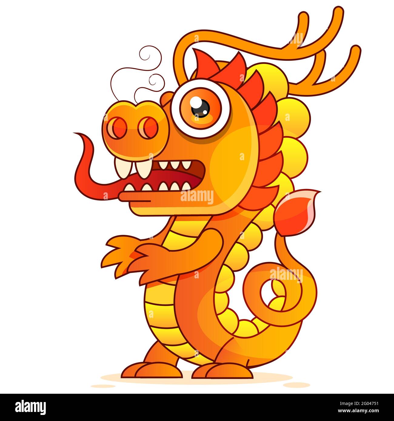 Vektor des roten Drachen Illustration des traditionellen chinesischen Drachen Stock Vektor