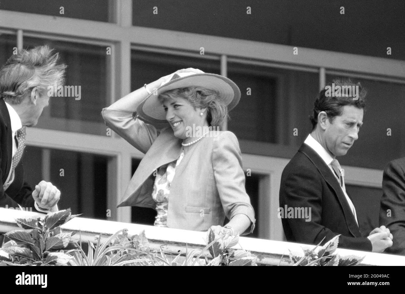 4.6.1987 Königsfamilie in Epsom Derby Diana, Prinzessin von Wales mit Prinz Charles Stockfoto