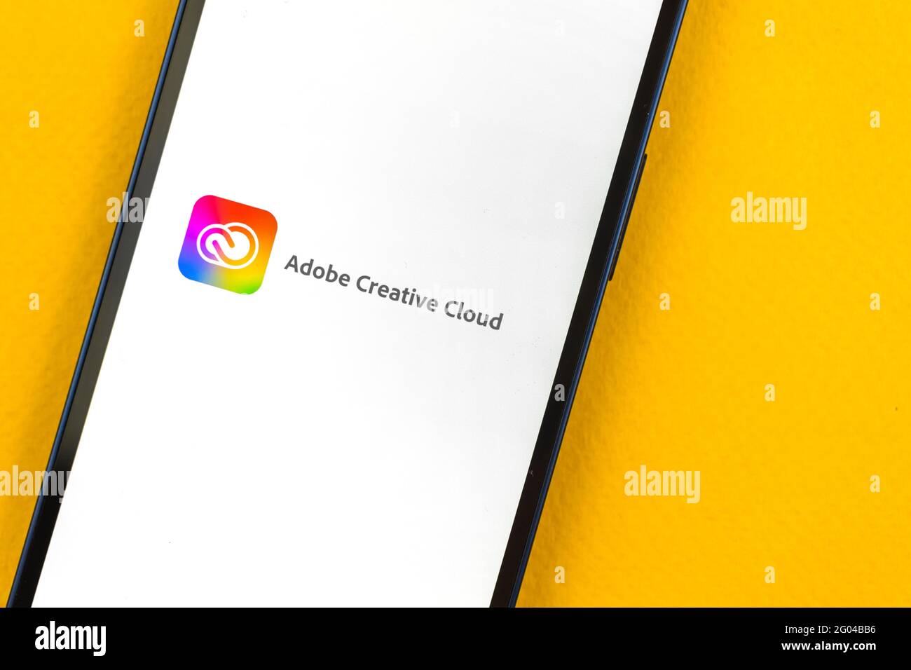 Charkov, Ukraine - 28. Mai 2021: Adobe Creative Cloud-Logo auf dem Nahaufnahme-Foto Stockfoto