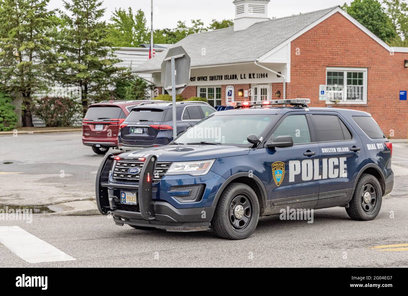 Ein Polizeiauto der Ford Shelter Island Stockfoto