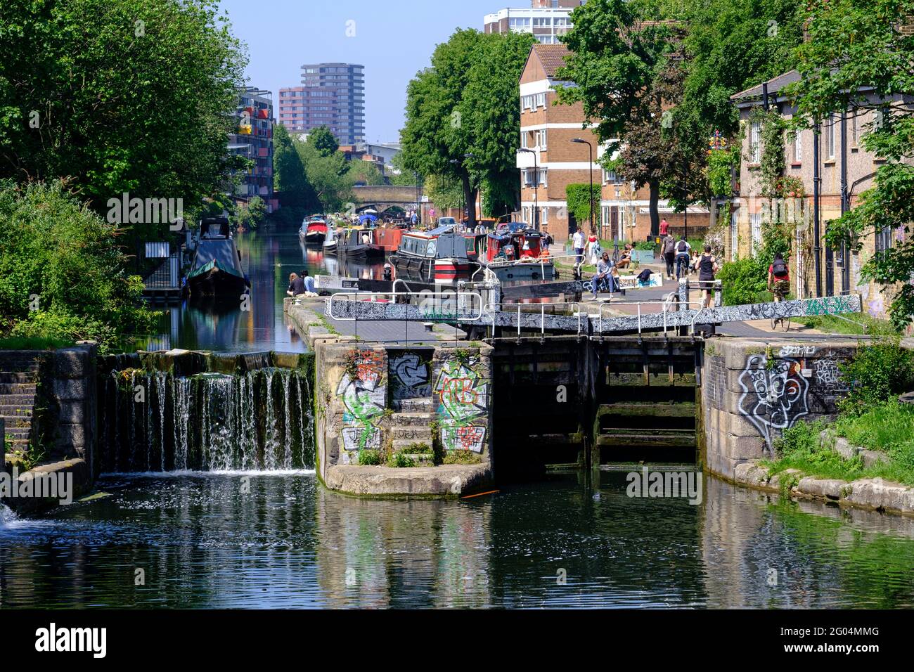 Regents Canal, Hackney, London, Großbritannien Stockfoto