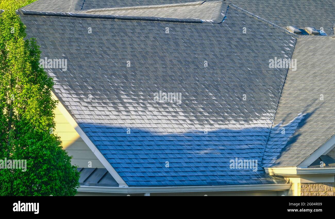 Frost auf dem Dach Stockfoto