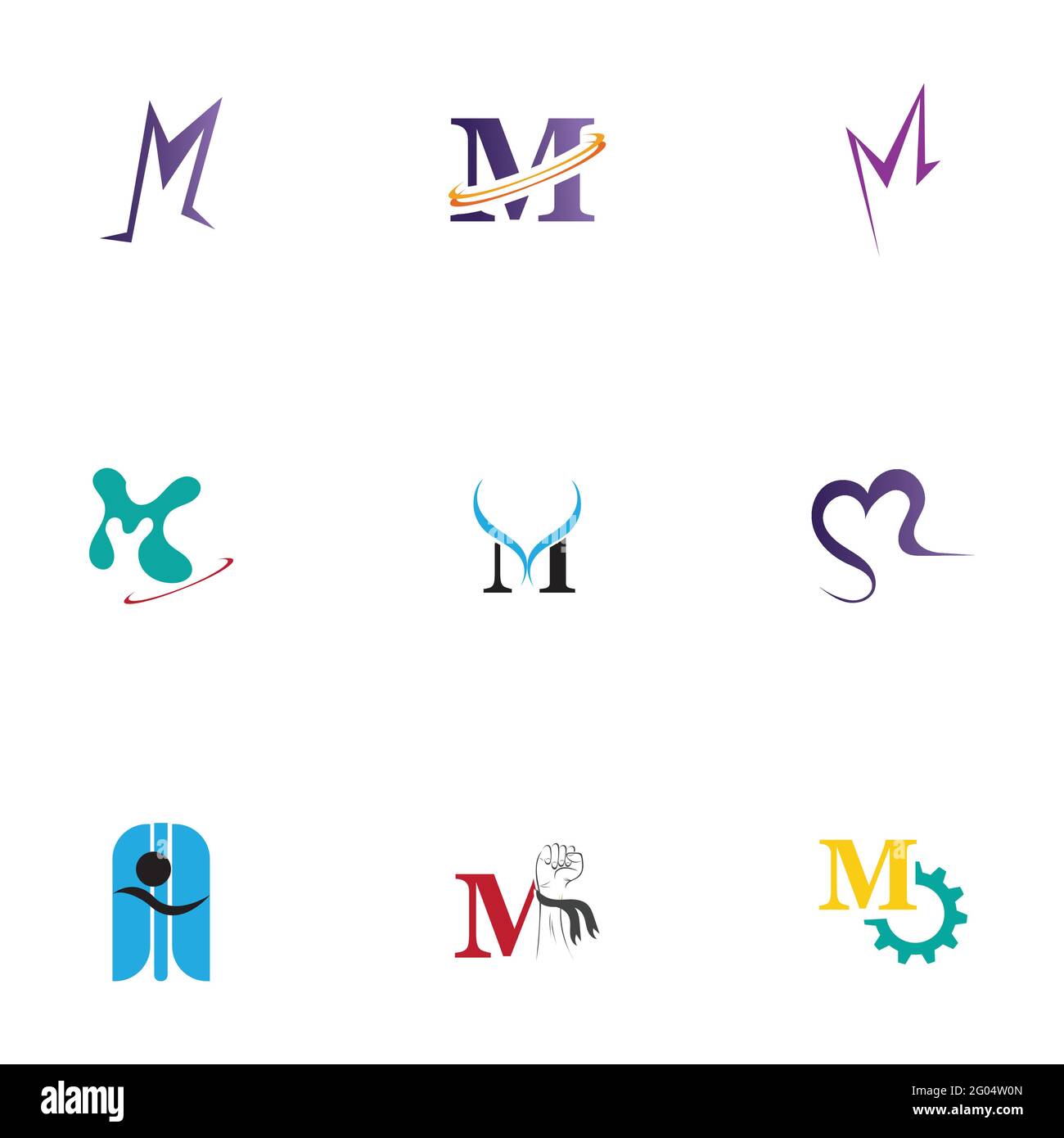 M Logo Set Vorlage Vektor Icon Design Stock Vektor