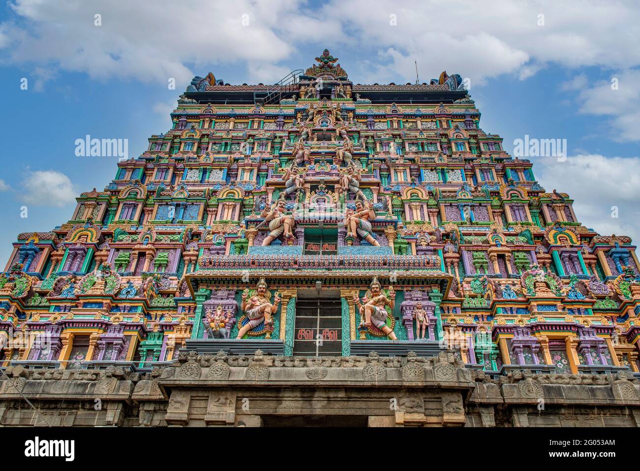 Osten Gopuram, Thillai Nataraja Tempel, Chidambaram, Tamil Nadu, Indien Stockfoto