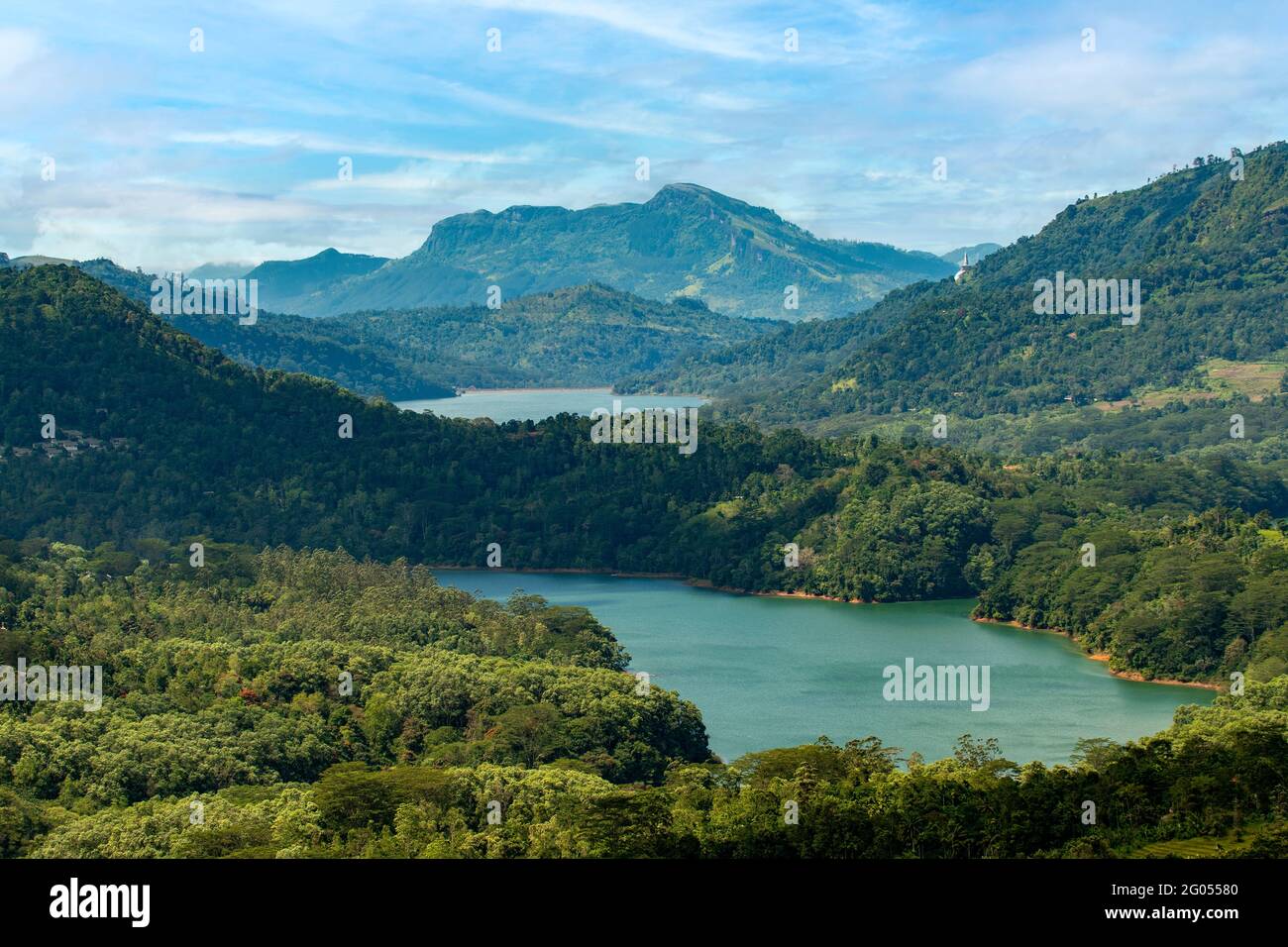 Blick von Ramboda Falls, in der Nähe von Nuwara Eliya, Sri Lanka Stockfoto