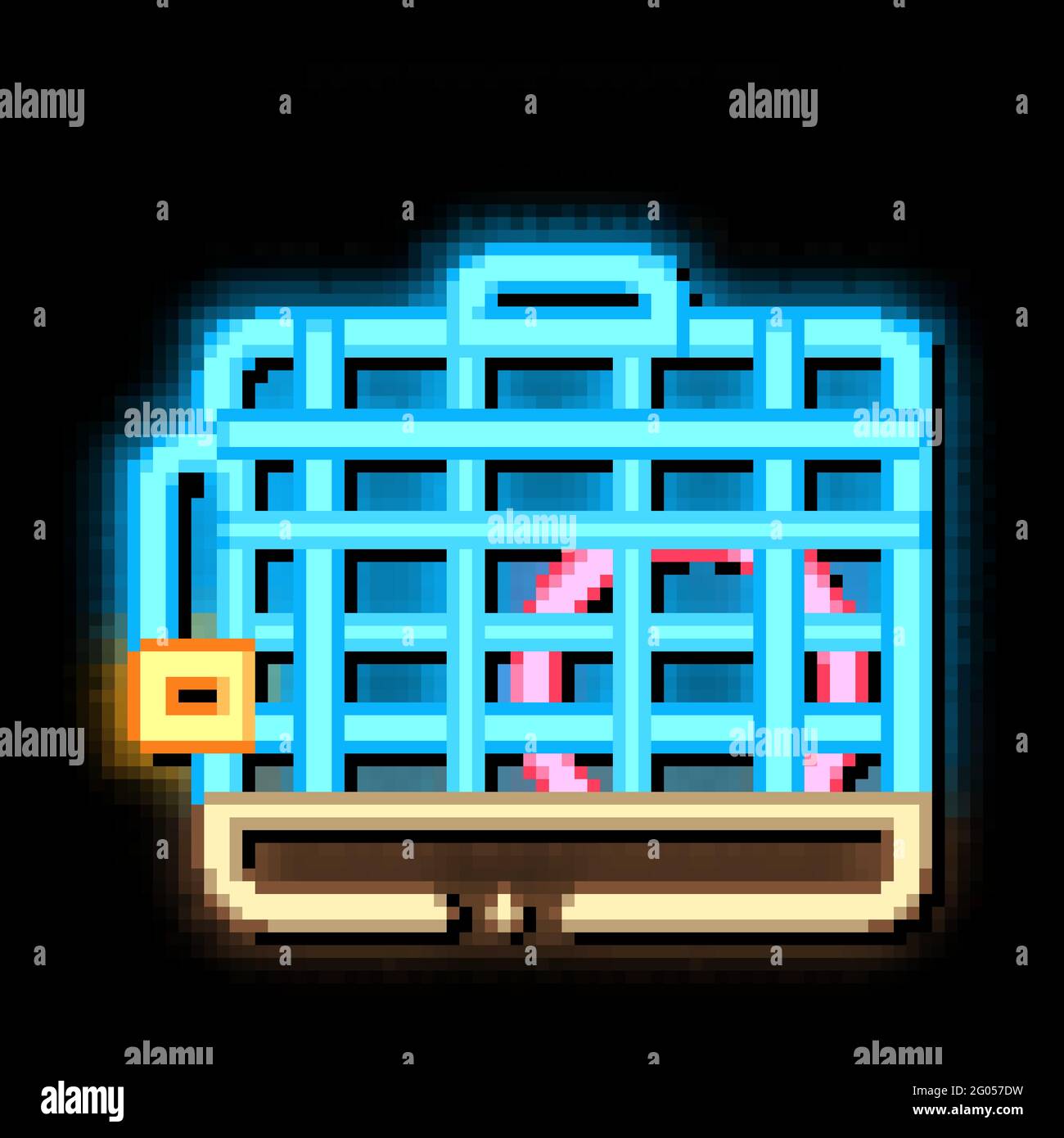 Käfig für Hamster Neon Glow Symbol Illustration Stock Vektor