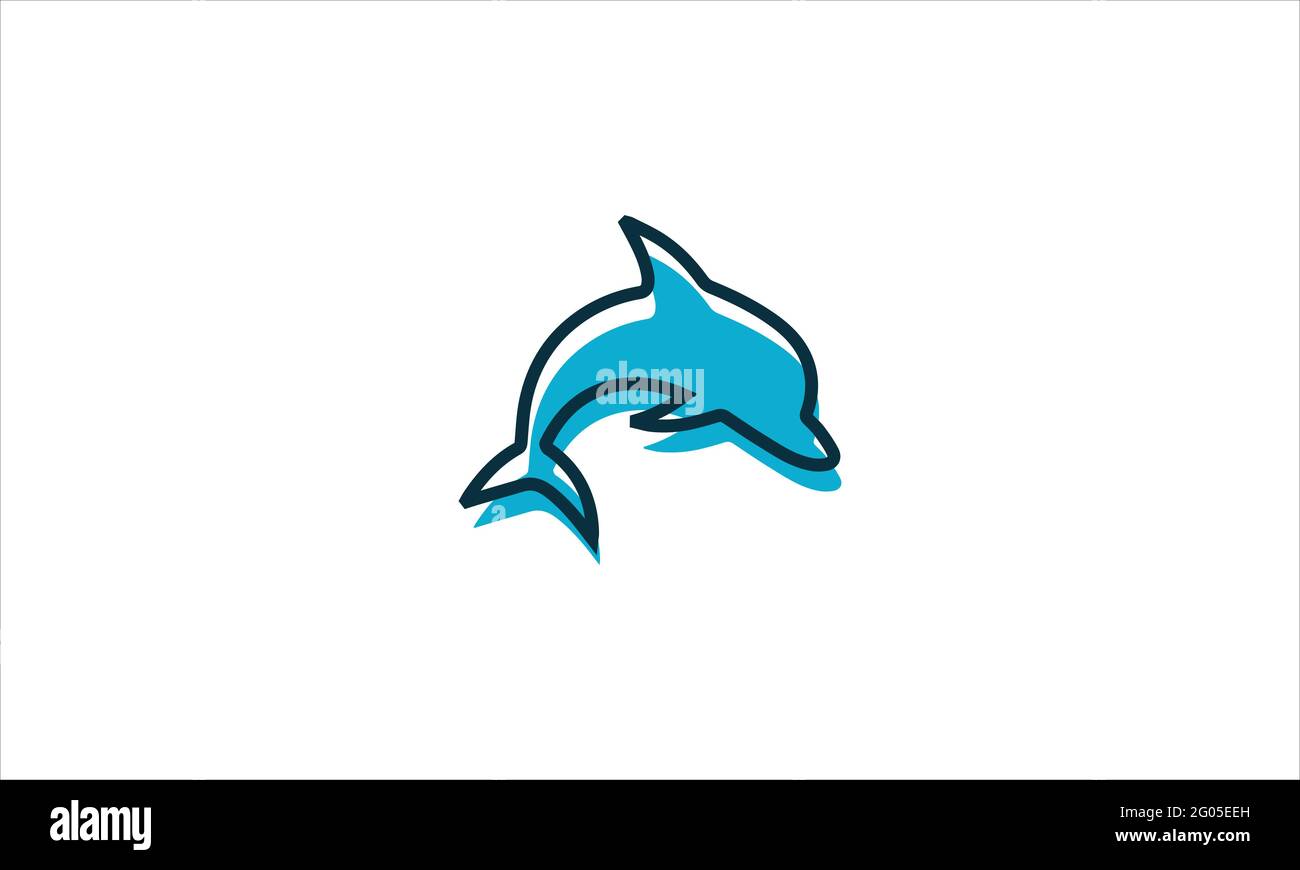 Der blaue Delphin springt Vektor-Illustration isoliert Symbol Logo-Design Stock Vektor