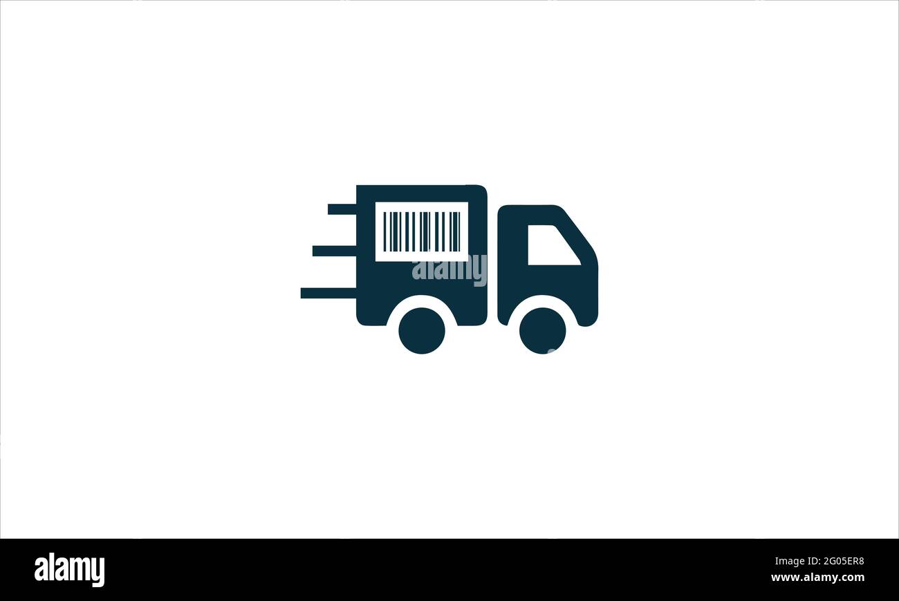 Barcode-Symbol für Lieferwagen Logo-Design Vektordarstellung Stock Vektor