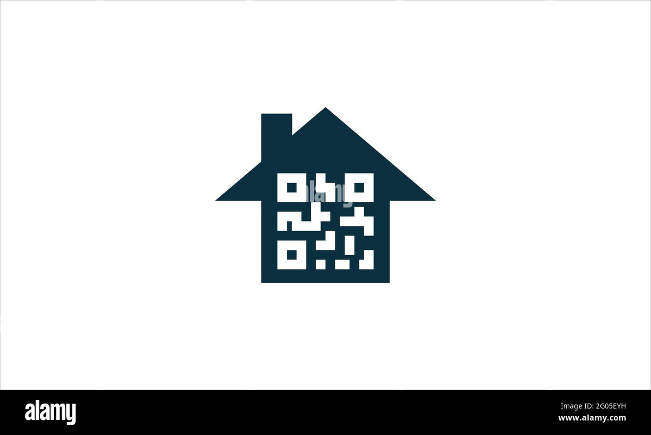 QR Code Home Haus Symbol Logo Design Illustration Vektor-Symbol Stock Vektor