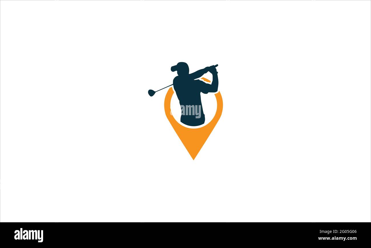 Golf Point Location Logo Design Vorlage Vektor Illustration Stock Vektor