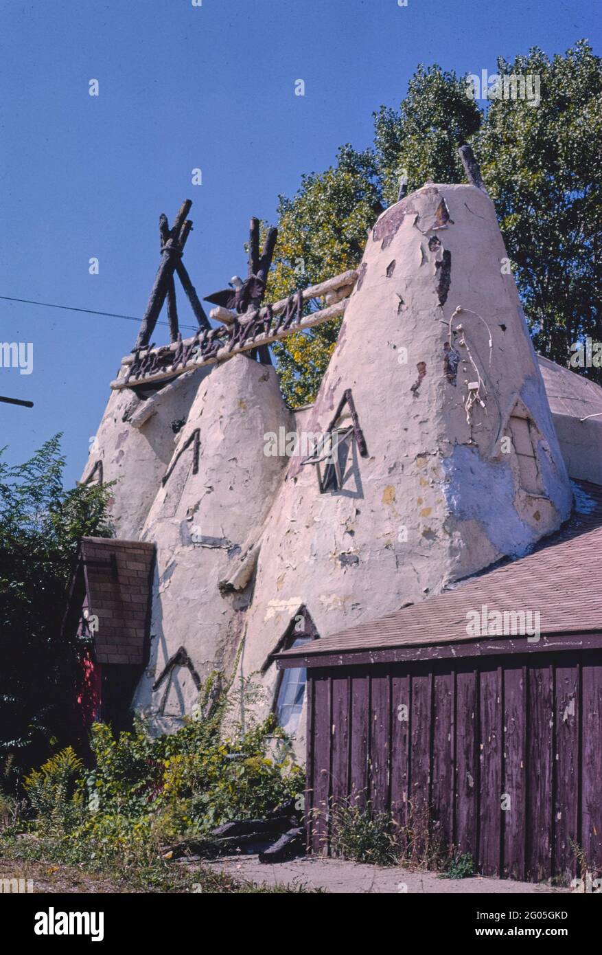 1980er Jahre Amerika - Teepee Inn, Adrian, Michigan 1988 Stockfoto